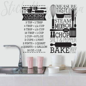 Cooking Conversions Wall Decal in black