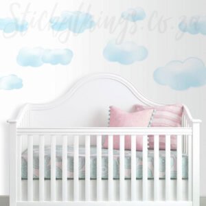 Fluffy Clouds wall Stickers in blue and white