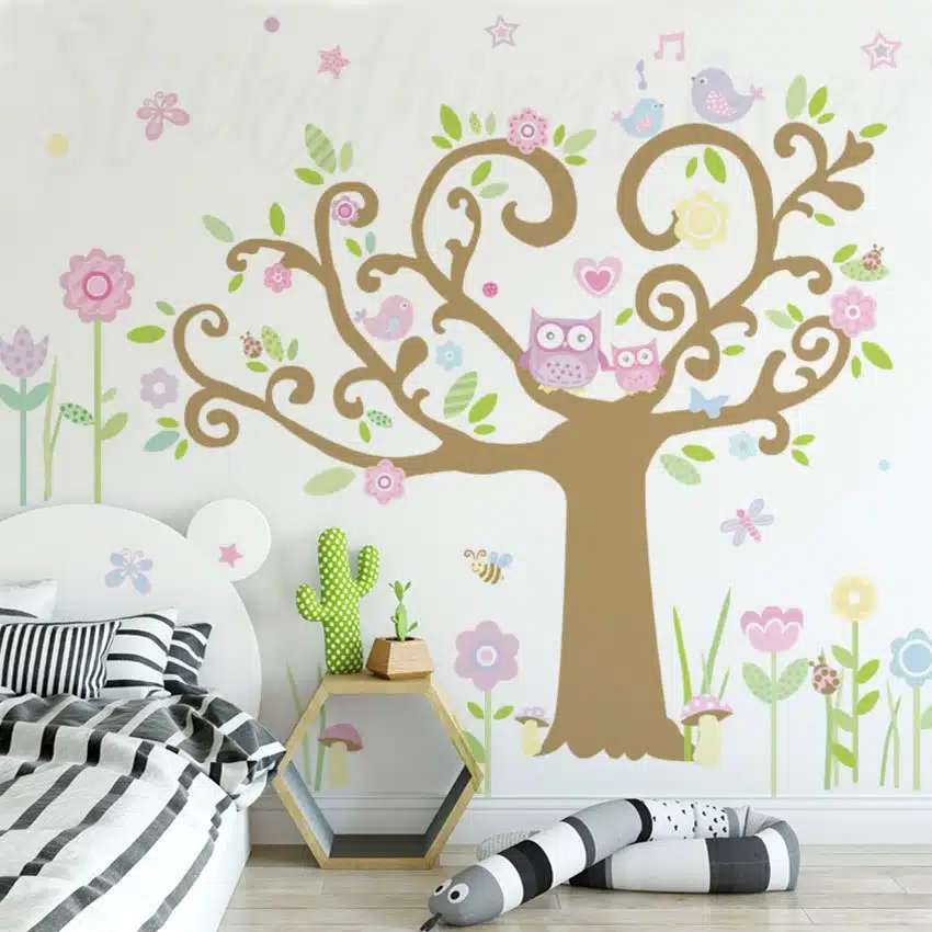 Wall Decals Owls Vinyl Wall Decal Animals Deer Horse Rat Fox Hedgehog