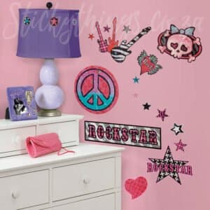 Girls Rock Wall Stickers - Peel and Stick Girls Rock-n-Roll Decals