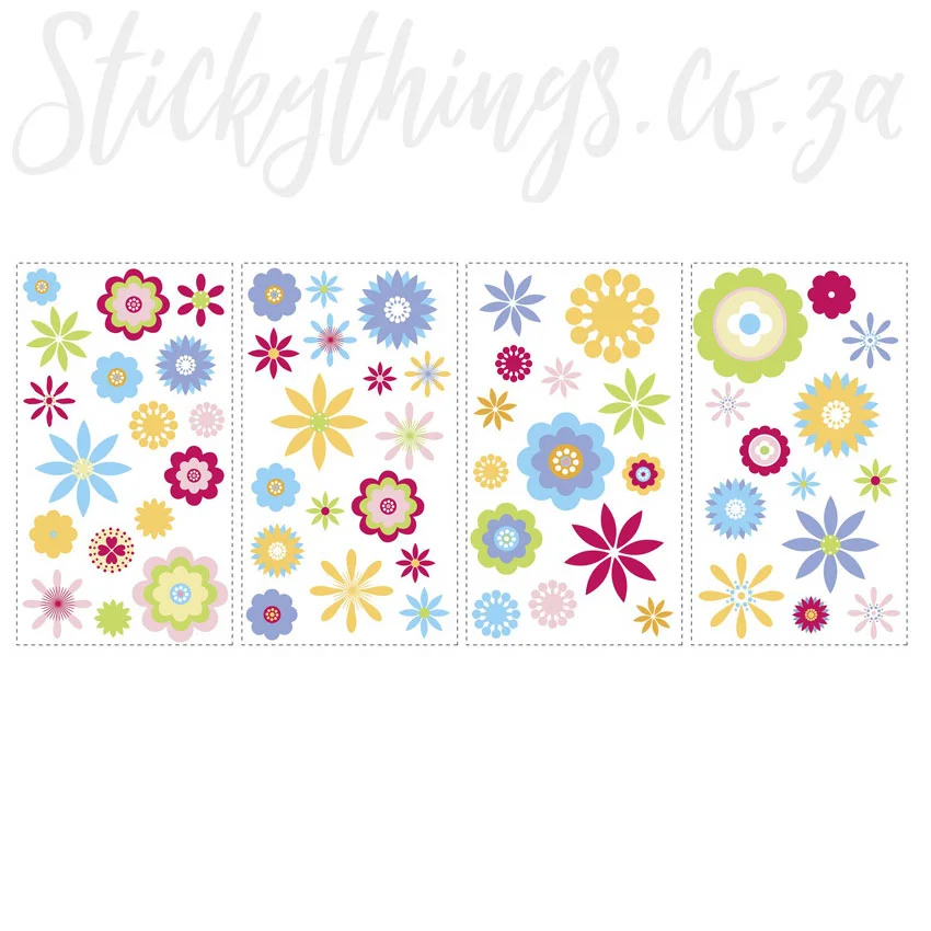 Bright Flowers Wall Stickers - Roommates Flower Power Wall Decals - Image 3