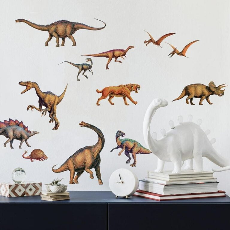 Jurassic Dinosaur Wall Decals animated in colour