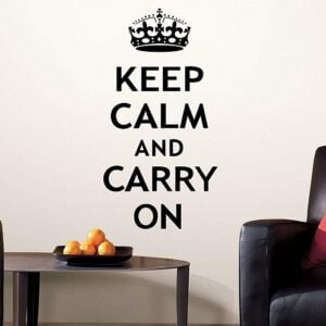 Keep Calm Flag Wall Sticker in black