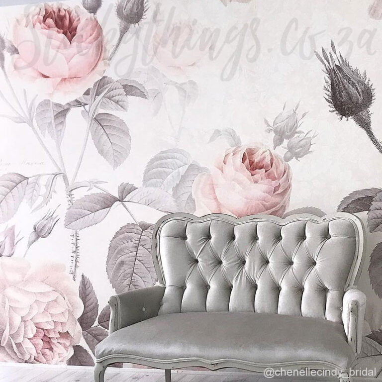 French Botanical Watercolour Mural
