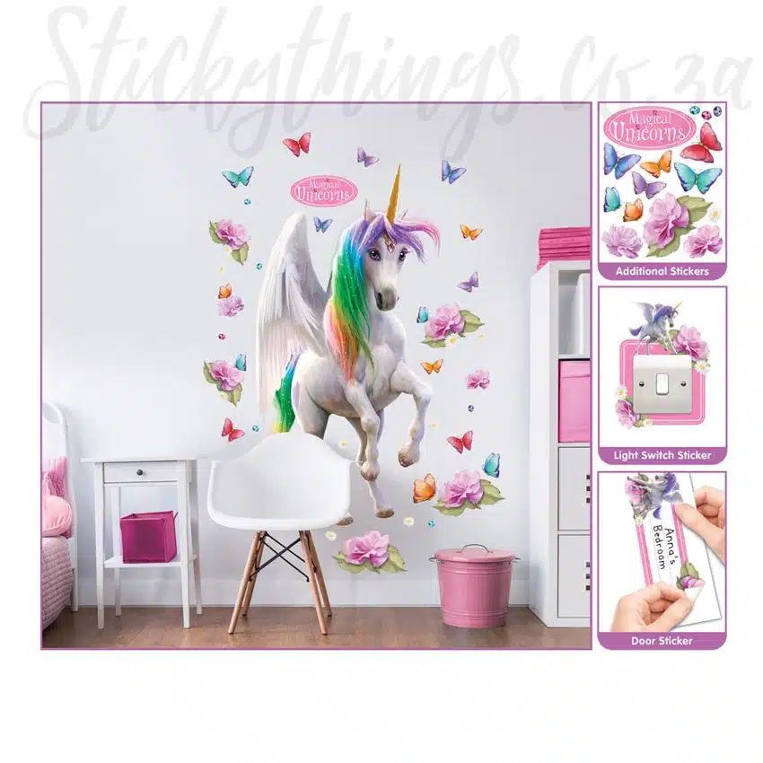 Giant Unicorn Wall Decal - Magical Unicorn Large Character Sticker - Image 4