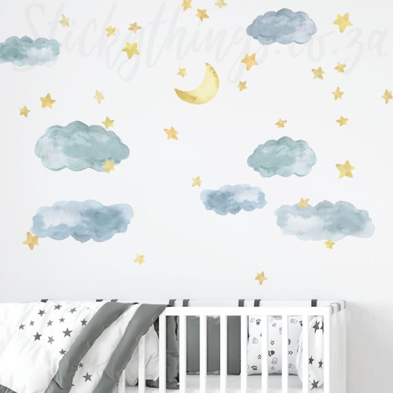 Sky Watercolour Wall Stickers in nursery
