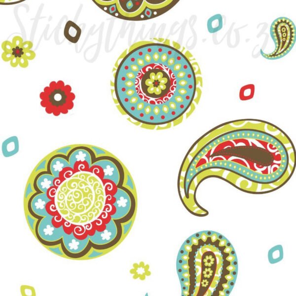 Paisley Flowers Wall Decals - Decorative Paisley Flowers Wall Stickers - Image 2