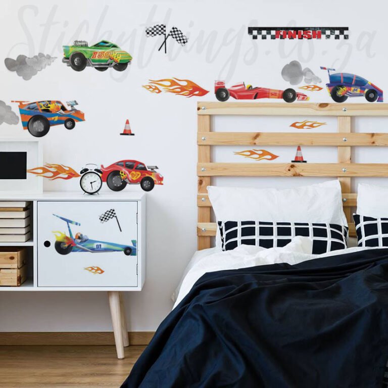 Race Car Wall Stickers in kids bedroom