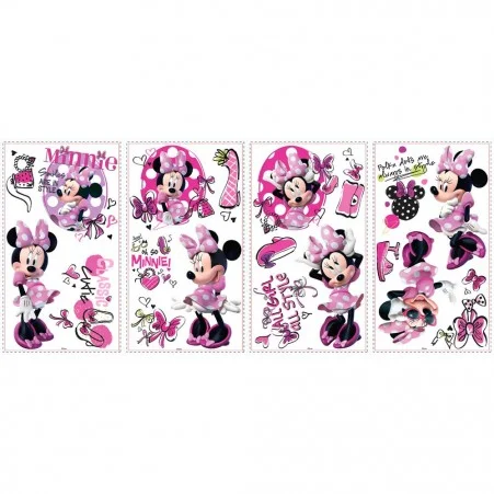 Disney Minnie Mouse Wall Stickers with Gems - Minnie Fashionista Decals - Image 2