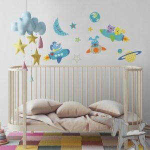 Rocket Dog Wall Decals in nursery