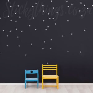 Shooting Stars Pattern Wall Decals on black wall