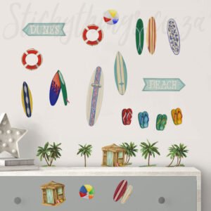 beach and surfing wall stickers