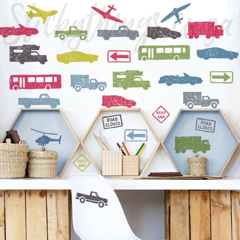 City Traffic and Transport Wall Decals animated