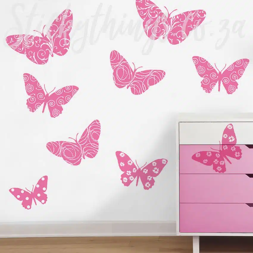 Lintopos Butterfly Wall Stickers - 80 Pieces, Multi-Color PVC Decals For Room Decor, Parties, Kids' Rooms