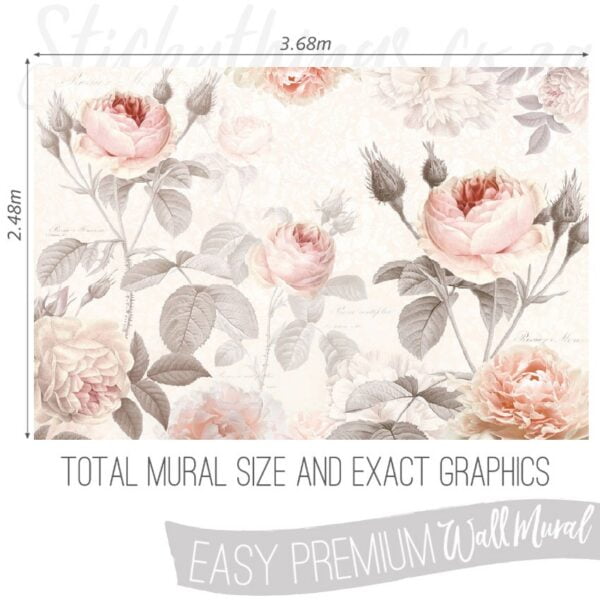 French Botanical Watercolour Mural - Floral La Maison Wall Mural - Image 4