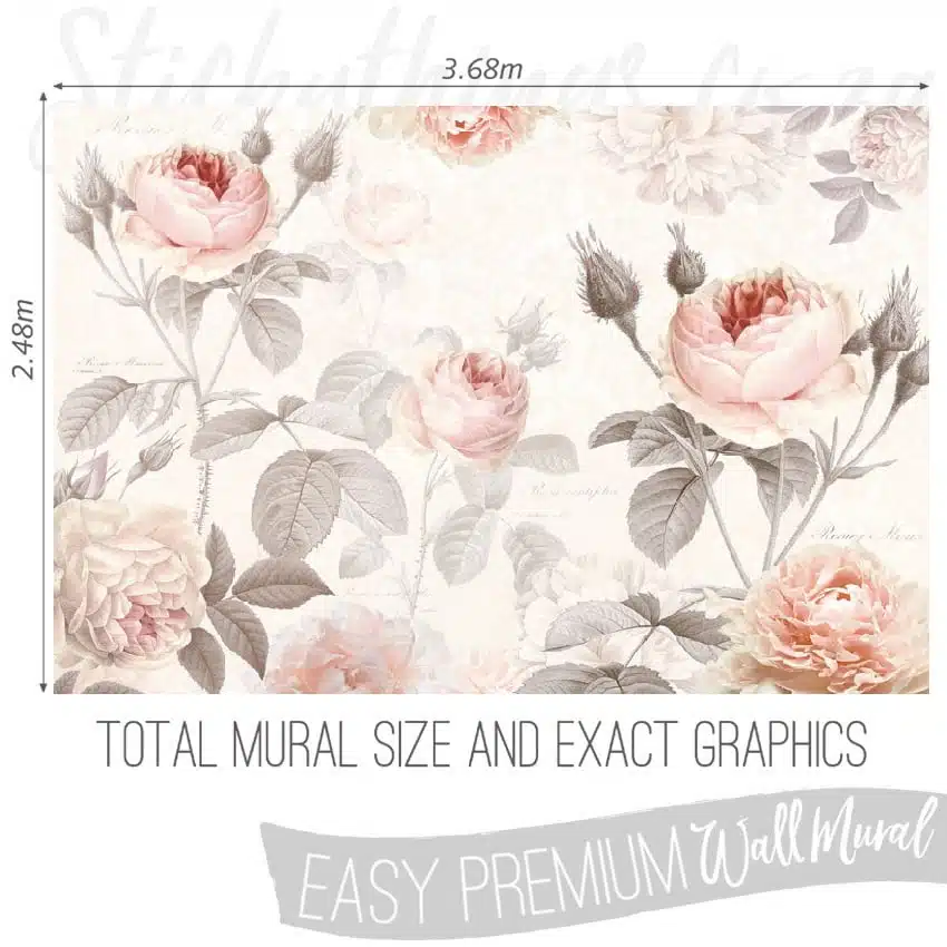 French Botanical Watercolour Mural - Floral La Maison Wall Mural - Image 4