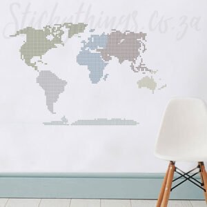modern world map wall sticker