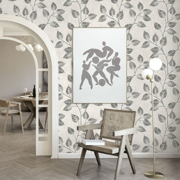Charcoal Leaves Wallpaper Lifestyle