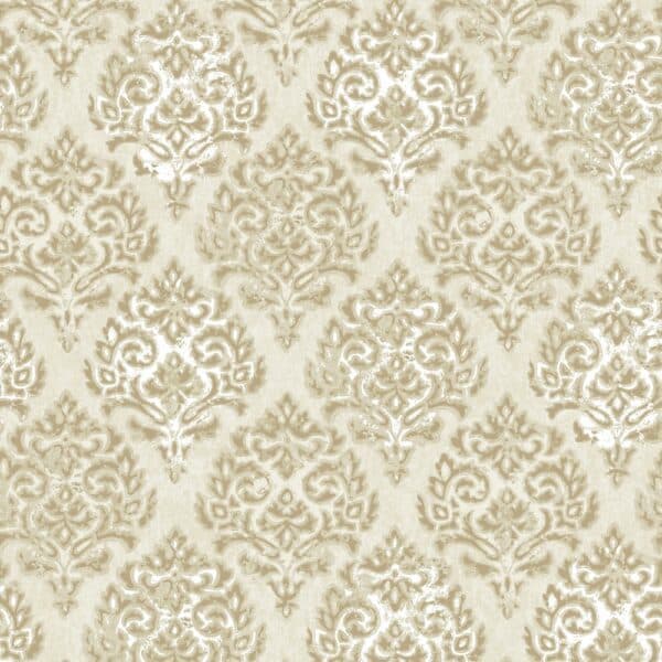 Cream Gold Paisley Wallpaper Detail