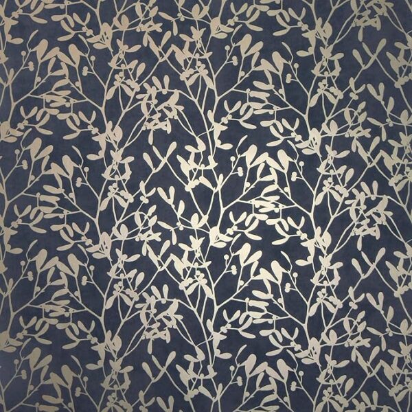 Navy and gold leaf Wallpaper